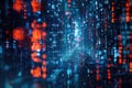 Binary code. Blue and red glowing numbers. Technology background Royalty Free Stock Photo