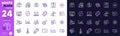 Binary code, Check investment and Networking line icons for website, printing. For design. Vector
