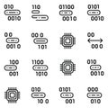 Binary Code Circuit Board Elements Microchip Vector Royalty Free Stock Photo