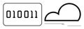 Binary code and cloud icon conveying data transfer and cloud computing concept Royalty Free Stock Photo