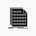 Binary, code, coding, data, document Glyph Icon. Vector isolated illustration Royalty Free Stock Photo