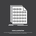 Binary, code, coding, data, document Icon. glyph vector symbol for UI and UX, website or mobile application Royalty Free Stock Photo