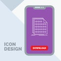 Binary, code, coding, data, document Line Icon in Mobile for Download Page Royalty Free Stock Photo