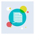 Binary, code, coding, data, document White Glyph Icon colorful Circle Background Royalty Free Stock Photo