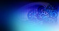 Binary Code and cogs Background with global marketing , Digital Abstract technology background. Java, coding. Royalty Free Stock Photo