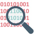Binary Code Color Isolated Vector Icon that easily can be modified and edit. Royalty Free Stock Photo