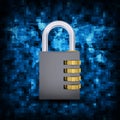 Binary code and combination lock Royalty Free Stock Photo