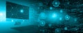 Binary Code computer Background, polygon data security or protection Abstract technology background. Java, coding. Royalty Free Stock Photo