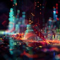 Binary code concept, Algorithmic Trading Visualization.