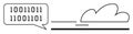 Binary Code Connected to Cloud in Minimalist Continuous Line Art Royalty Free Stock Photo