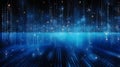 Binary code on dark blue background, computer generated abstract background, 3d render and Generative AI illustrations Royalty Free Stock Photo