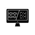 Binary code, data encryption black vector concept icon. Binary code, data encryption flat illustration, sign Royalty Free Stock Photo