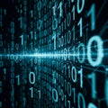 Binary Code Data Flow with Circuitry Overlay Royalty Free Stock Photo