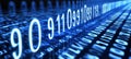 Binary Code Data Flow, Stream of Digital Information, Cyberspace with Digits, Numbers Backdrop. Royalty Free Stock Photo