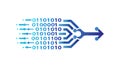 Binary Code Data Flow to Arrow, vector design Generative AI Royalty Free Stock Photo