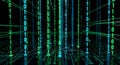 Binary Code Data Stream on Digital Circuit Board Royalty Free Stock Photo