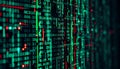 Binary code data stream, digital information and technology background Generative AI