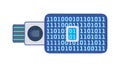 Binary Code Data Stream from USB Drive, vector design Generative AI Royalty Free Stock Photo