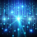 Binary Code Digital Background with Glowing Numbers and Dots Royalty Free Stock Photo