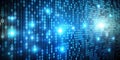 Binary Code Digital Background with Glowing Numbers and Dots Royalty Free Stock Photo