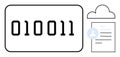 Binary Code with Digital Document and Cloud Storage, Concept of Data Management and Security Royalty Free Stock Photo