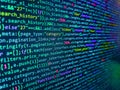 Binary code digital technology background. Abstract information digital technology modern background. Web development code: CSS/ Royalty Free Stock Photo