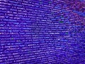 Binary code digital technology background. Modern tech. Monitor closeup of function source code. Big data concepts working in Royalty Free Stock Photo