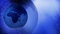 Binary code digital world map and cyber attack security using 3d globe binary digits, network topology, and encryption for global Royalty Free Stock Photo