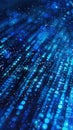 Binary code digits on a glowing blue background, digital data stream. Technology and digital concept Royalty Free Stock Photo