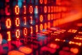 Binary Code Display on Monitor with Reflective Shadows Royalty Free Stock Photo