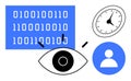 Data Monitoring and Analysis with Eye Tracking and Digital Visualization Elements Royalty Free Stock Photo