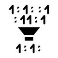 Binary code filtration glyph icon vector illustration Royalty Free Stock Photo