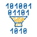 binary code filtration icon doodle illustration Royalty Free Stock Photo