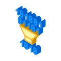 Binary code filtration isometric icon vector illustration Royalty Free Stock Photo