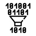 Binary code filtration line icon vector illustration Royalty Free Stock Photo