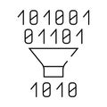 binary code filtration line icon vector illustration Royalty Free Stock Photo