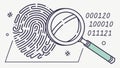 Binary code fingerprint scan: digital identity and binary ID. #binarycodefingerprint vector design Generative AI