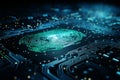 Binary code and fingerprint scan enhance access security on deep blue