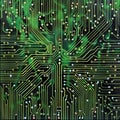 Binary Code Flow Through Circuit Board. Royalty Free Stock Photo