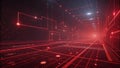 Binary code flowing through futuristic red cyberspace network, big data stream, information technology Royalty Free Stock Photo