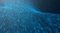 Binary Code Flowing Wave Abstract Background Royalty Free Stock Photo