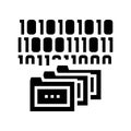 binary code and folders glyph icon vector illustration Royalty Free Stock Photo