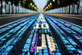 Binary code forming a road to the future of technology Royalty Free Stock Photo