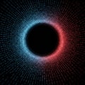 Binary code forms a circular pattern surrounding a central black void, with numbers Royalty Free Stock Photo