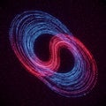 Binary code forms a twisted loop resembling a figure-eight or infinity symbol. Royalty Free Stock Photo