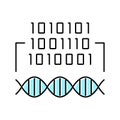 binary code genetic information color icon vector illustration Royalty Free Stock Photo