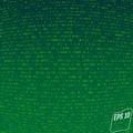 Binary code on green background. Background in a matrix style. Royalty Free Stock Photo