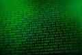 Binary code green blue digital color on black background Royalty Free Stock Photo