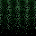 Binary code green and dark background, digits on screen. Royalty Free Stock Photo