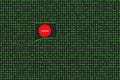 Binary code, green numbers, dark screen. Matrix on the background. Binary programming code. Green numbers, zero and one